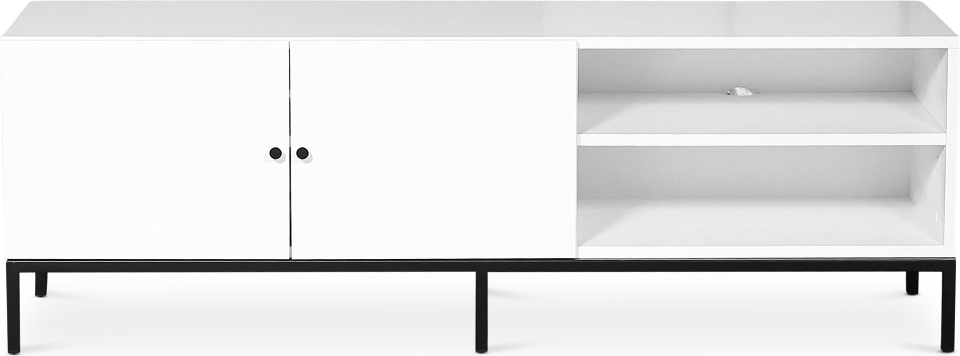 Stilo V.2 mediabenk - Hvit / Svart metall Stilo V.2 mediabenk - Hvit / Svart metall