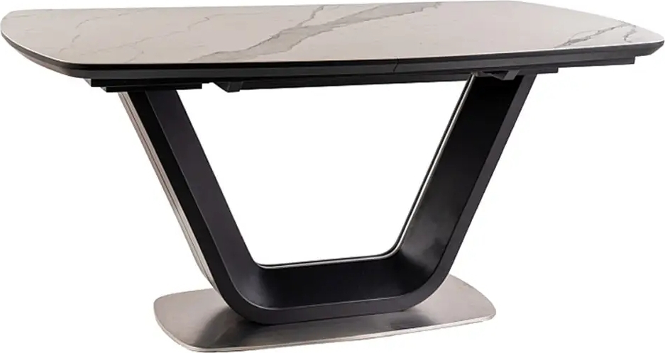 Bumbi spisebord 160-220 cm - Hvitt/svart