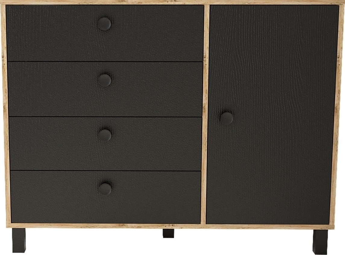 Vilamo kommode 81 - Furu/svart Vilamo kommode 81 - Furu/svart