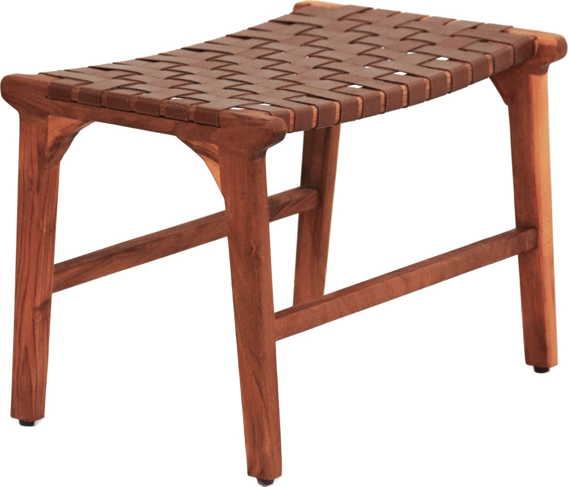 Porto Bello fotskammel teak / anilinskinn + Tekstilpleie for m?bler Porto Bello fotskammel teak / anilinskinn + Tekstilpleie for m?bler