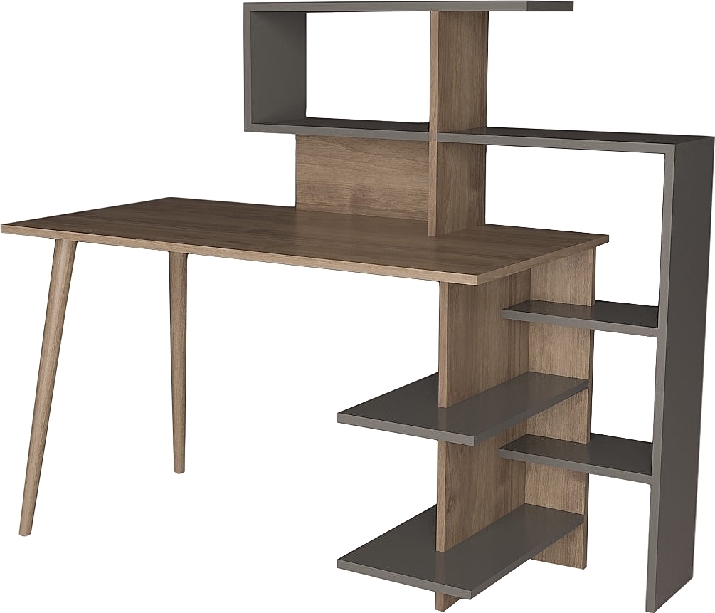 Uzay skrivebord 141,8x60 cm - Antrasitt/valnøtt Uzay skrivebord 141,8x60 cm - Antrasitt/valnøtt