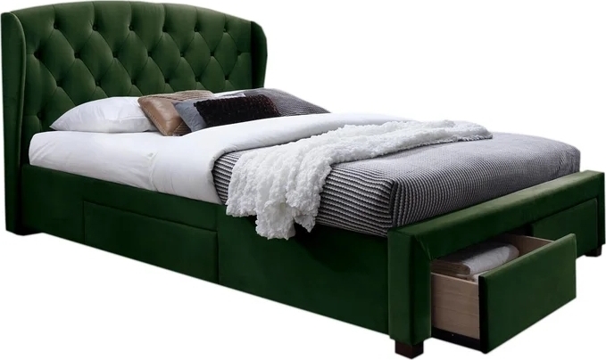 Binta 160x200 cm gr�nn sengeramme med oppbevaring