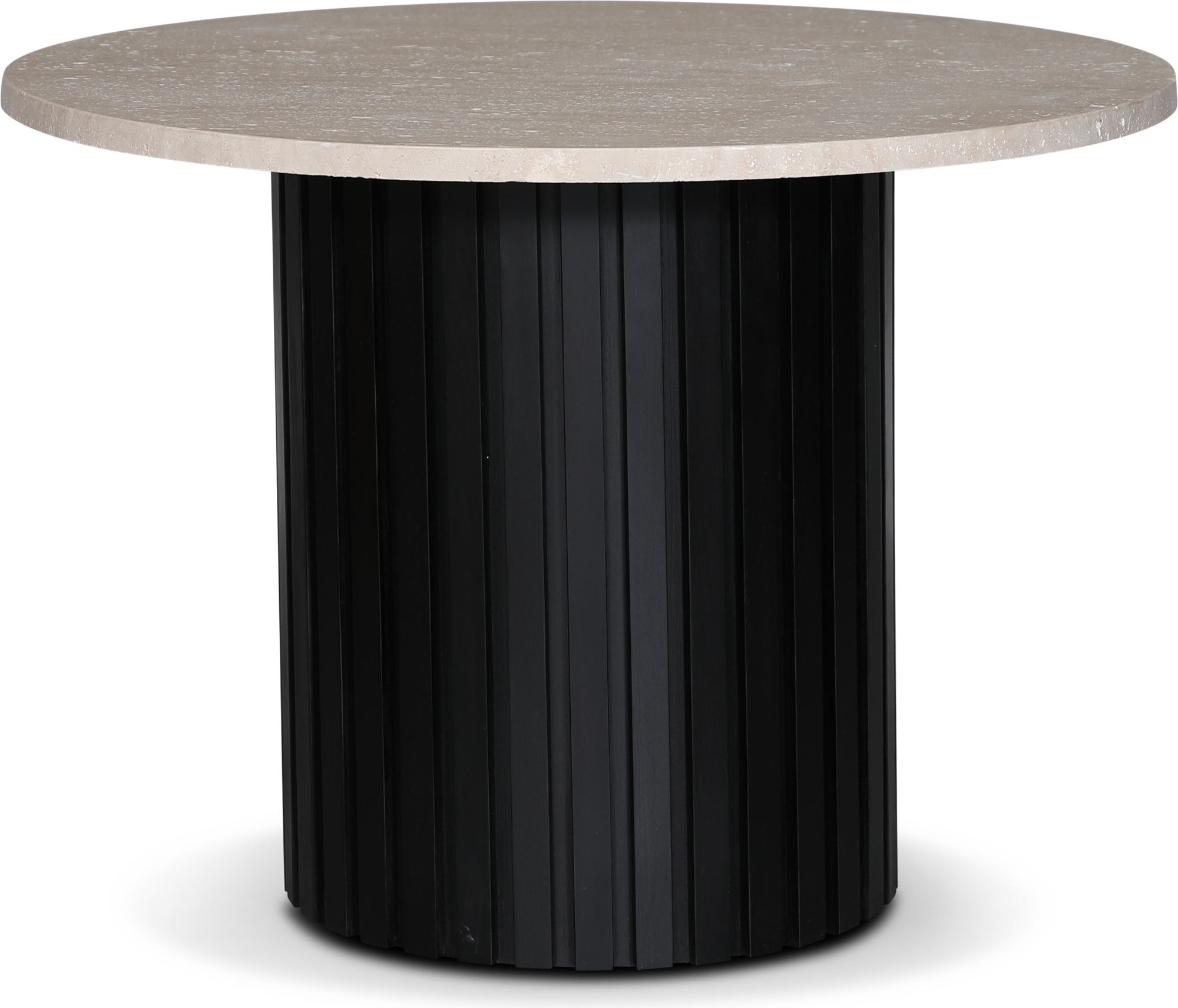 PiPi rundt spisebord �105 cm - Svartbeiset tre / Travertinstein
