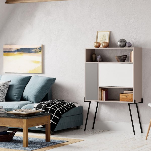 Tatti skap - Lys mokka/hvit/antrasitt