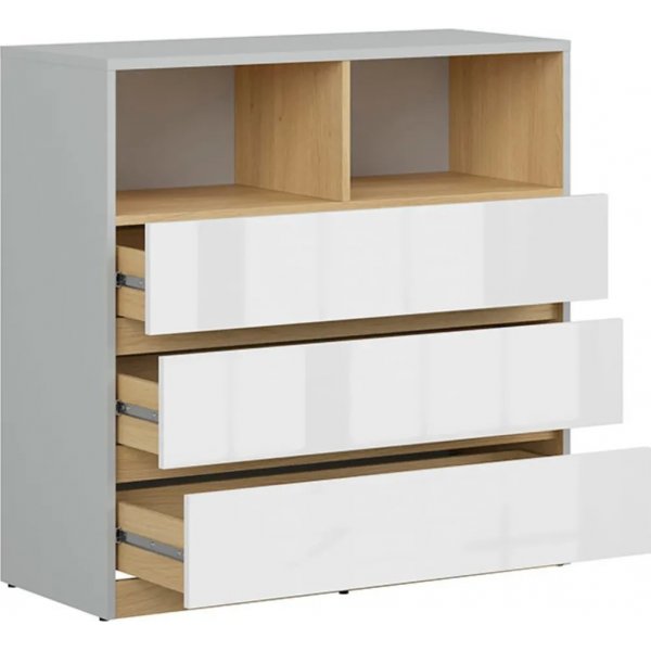 Nandu kommode - Grå/eik/hvit Nandu kommode - Grå/eik/hvit