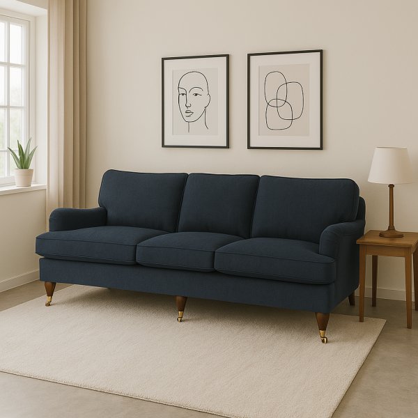 Howard Watford deluxe 4-seters buet sofa - Bl + Flekkfjerner for mbler