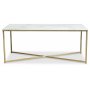 Palasso sofabord 110 cm - Messing/lys marmorering