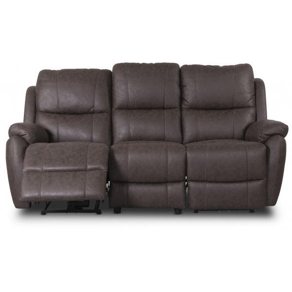Enjoy Hollywood recliner sofa - 3-seter (el) i m�rkebrunt mikrofiber