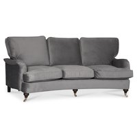 Howard Watford deluxe 4-seter buet sofa - Grå fløyel Howard Watford deluxe 4-seter buet sofa - Grå fløyel