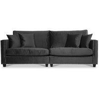 Bellino 4-seters sofa - Svart fløyel Bellino 4-seters sofa - Svart fløyel