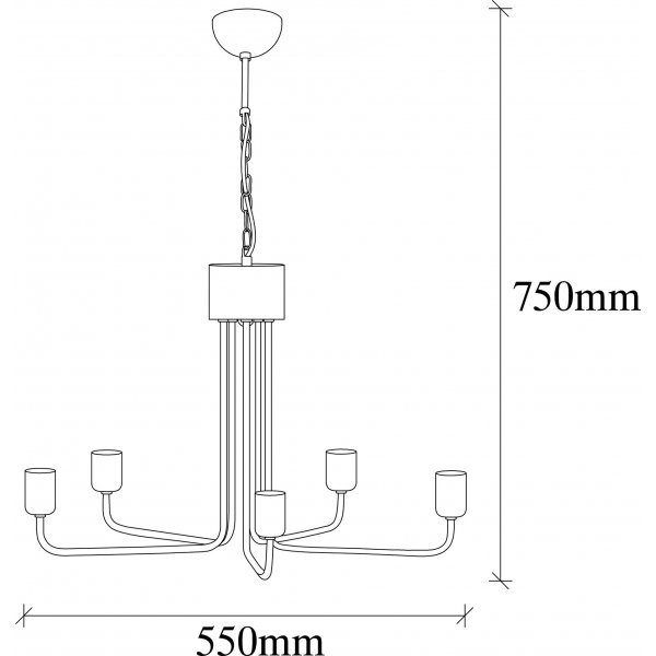 Mum taklampe 3491 - Gull/sort