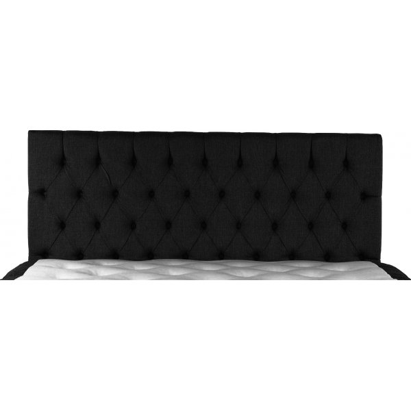 Sort sengegavl inkl veggefeste - 180 cm