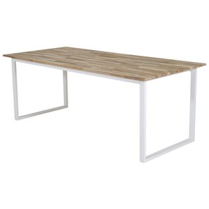 Spisebord Regald 200 cm - Hvit / Naturtre