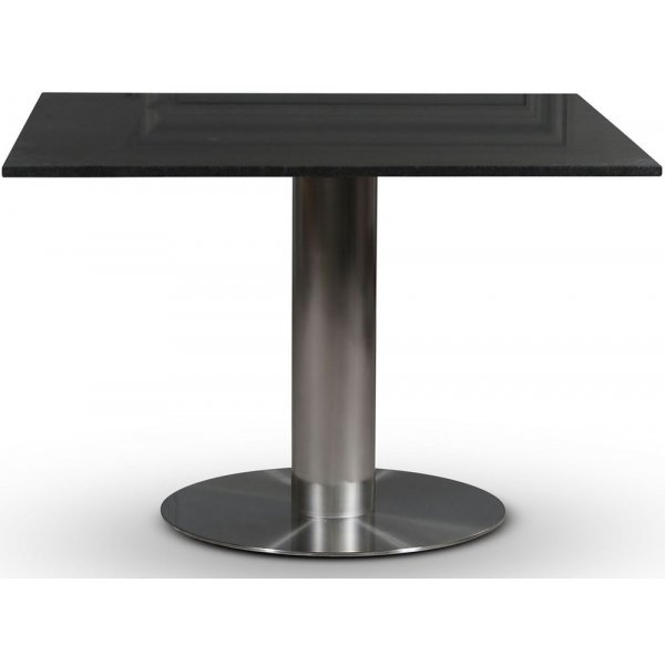 SOHO spisebord 90x90 cm - Brstet aluminium / Svart granitt