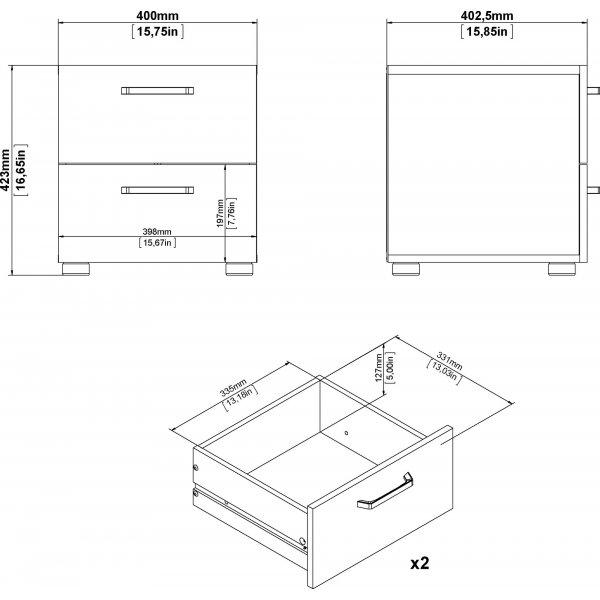 Dallas nattbord - M�rkebrunt