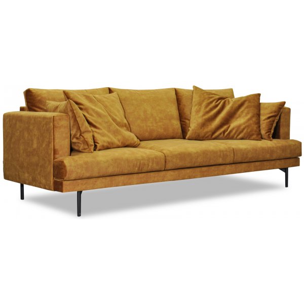 Smilla 3-seters sofa - Gyldenbrun fløyel Smilla 3-seters sofa - Gyldenbrun fløyel