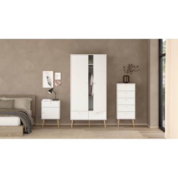 Bodo kommode med 5 skuffer - hvit