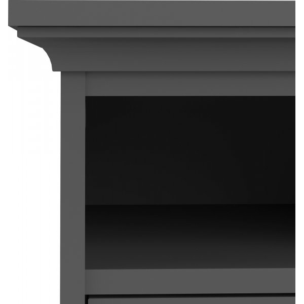 Paris smalt nattbord med 2 skuffer og 1 åpent rom - Grå Paris smalt nattbord med 2 skuffer og 1 åpent rom - Grå