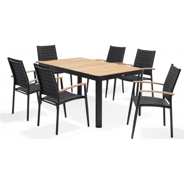 Portals spisegruppe 10 - Sort/teak Portals spisegruppe 10 - Sort/teak