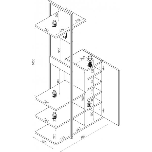 Rone hallmbler - Hvit/eik