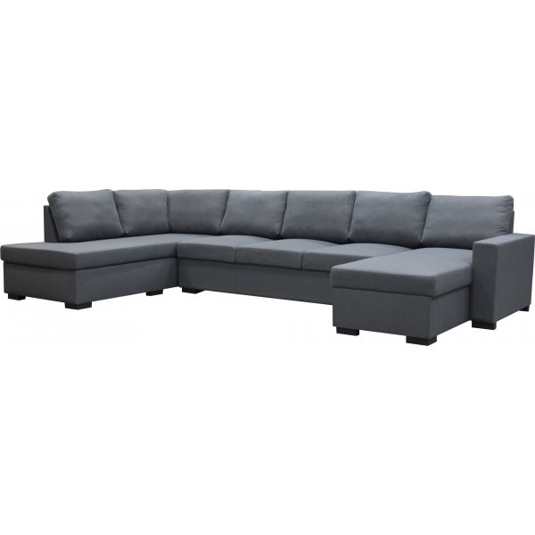 Solna mørkegrå vendbar U-sofa 367 cm + Møbelføtter Solna mørkegrå vendbar U-sofa 367 cm + Møbelføtter