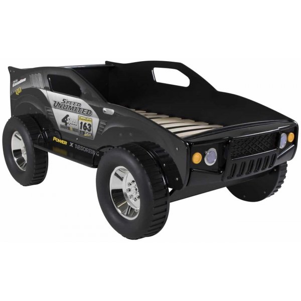 Barneseng Jeppe svart med belysning - Svart