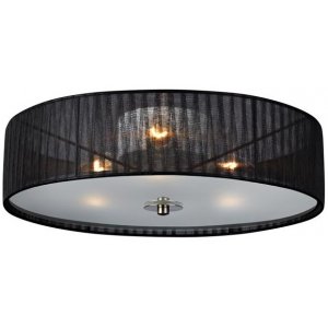 Byske Taklampe - Svart/Frostet glass