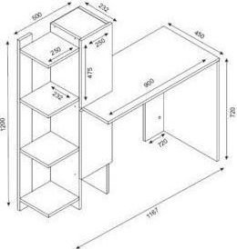 Gina skrivebord - Hvit/valnøtt Gina skrivebord - Hvit/valnøtt