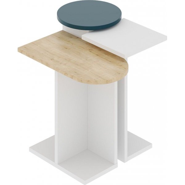 Mund settbord - Hvit/eik/turkis Mund settbord - Hvit/eik/turkis