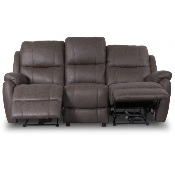 Enjoy Hollywood recliner sofa - 3-seter (el) i m�rkebrunt mikrofiber