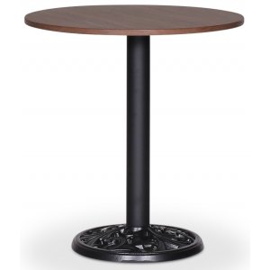 Mystery bord, rundt, 70 cm - Svartblomstrete understell / mørk treimitasjon Mystery bord, rundt, 70 cm - Svartblomstrete understell / mørk treimitasjon
