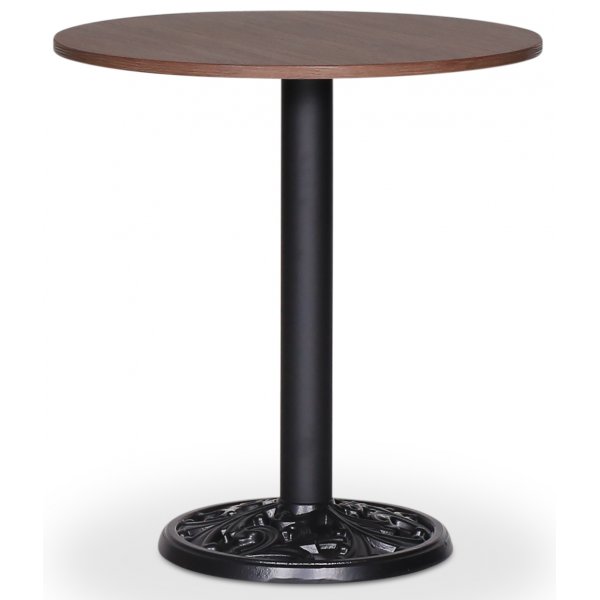 Mystery bord, rundt, 70 cm - Svartblomstrete understell / mrk treimitasjon