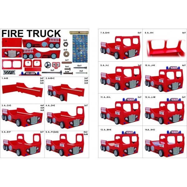 Brannbil Alfons - 90x190 cm Brannbil Alfons - 90x190 cm