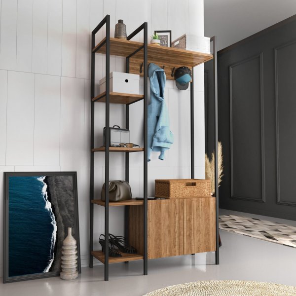 Doga hallmøbler - Valnøtt/svart Doga hallmøbler - Valnøtt/svart