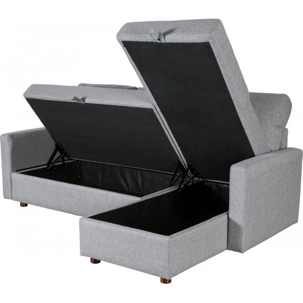 Sovesofa med oppbevaring grå - Cleo + Tekstilrens for møbler Sovesofa med oppbevaring grå - Cleo + Tekstilrens for møbler