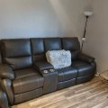 Kundebilde Enjoy Hollywood reclinersofa - 3-seter (el) i grått kunstskinn (modell H)