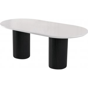 Lisen spisebord 200 x 100 cm - Hvit/svart
