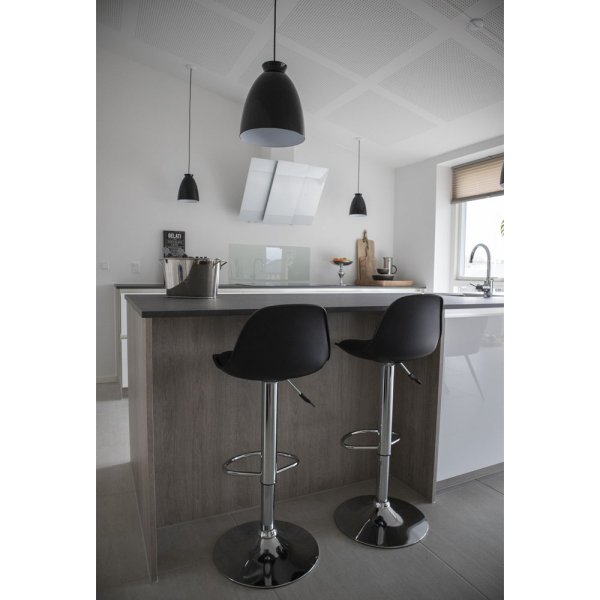 Trondheim Bar krakk - Svart/krom + Møbelføtter Trondheim Bar krakk - Svart/krom + Møbelføtter