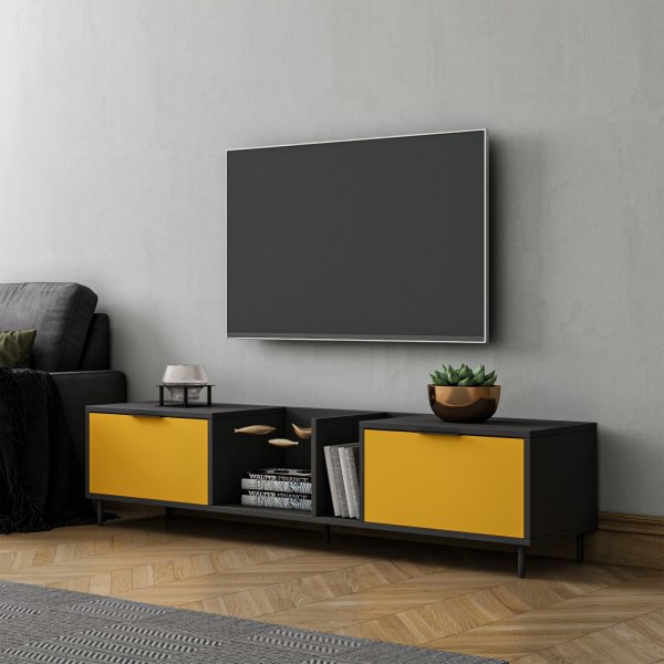 Ibiza mediebenk - Gul/antrasitt