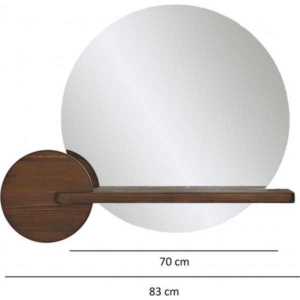 Point veggspeil med hylle - Valnøtt Point veggspeil med hylle - Valnøtt