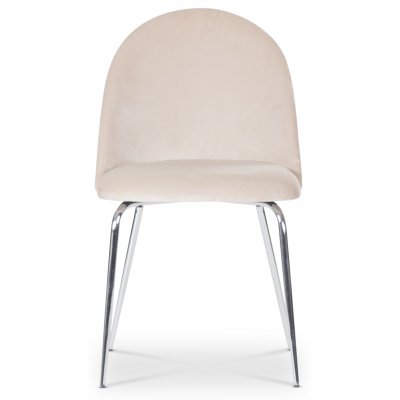 Plaza velvet stol - Beige / Krom + Flekkfjerner for mbler