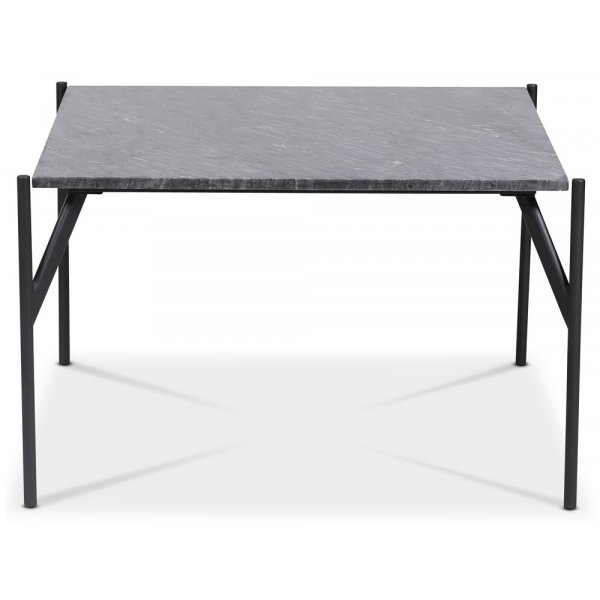Accent stuebord 75 - Gr marmor / Svart