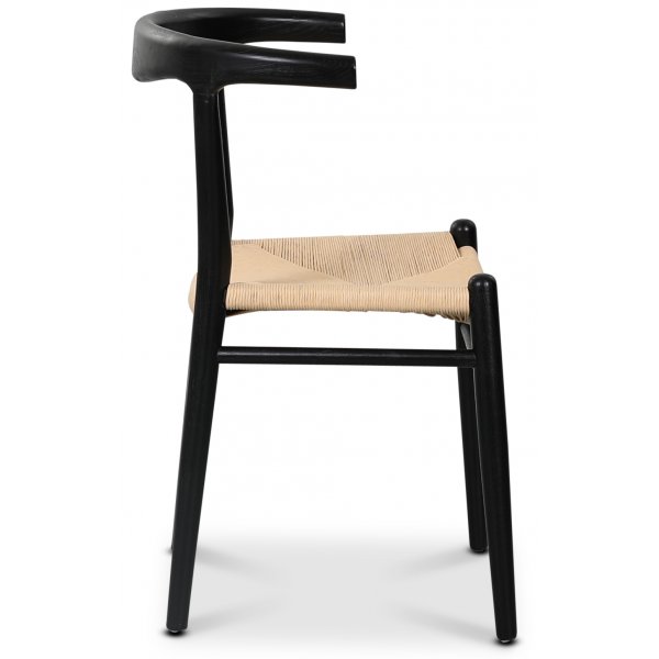 Berit spisestol - Svart / Flettet sete