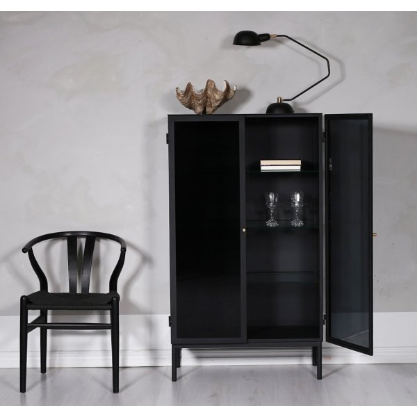 Revel skap - Svart / M�rktonet glass