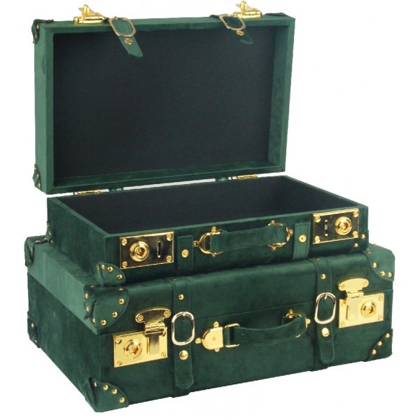 Petit koffert, sett med 2 stk - Mørkegrønn (Fløyel) Petit koffert, sett med 2 stk - Mørkegrønn (Fløyel)