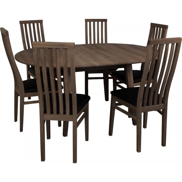 Genova spisebord 110-160 cm - brunoljet eik + Møbelføtter Genova spisebord 110-160 cm - brunoljet eik + Møbelføtter