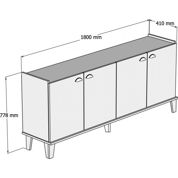 Somero skjenk - Eik/hvit