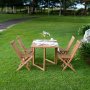 Salt spisegruppe for uteplassen klaffbord med 4 stk. spisestoler - Teak