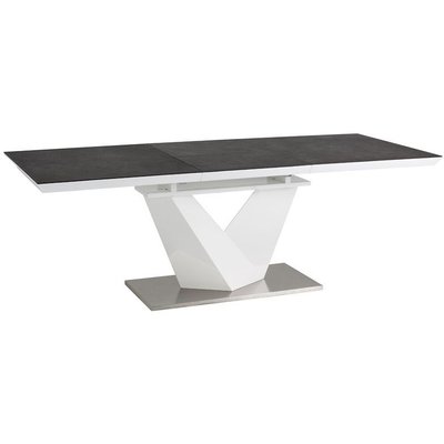 Taylor uttrekkbart spisebord 85x160-220 cm - Hvit/svart