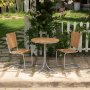 Mllan balkongsett i teak: 2 stoler med rundt bord